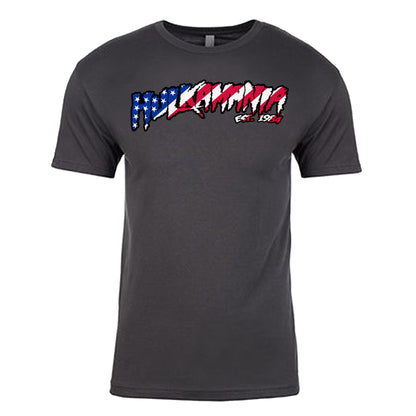 Hulk Hogan American Flag Hulkamania Mens T Shirt Grey