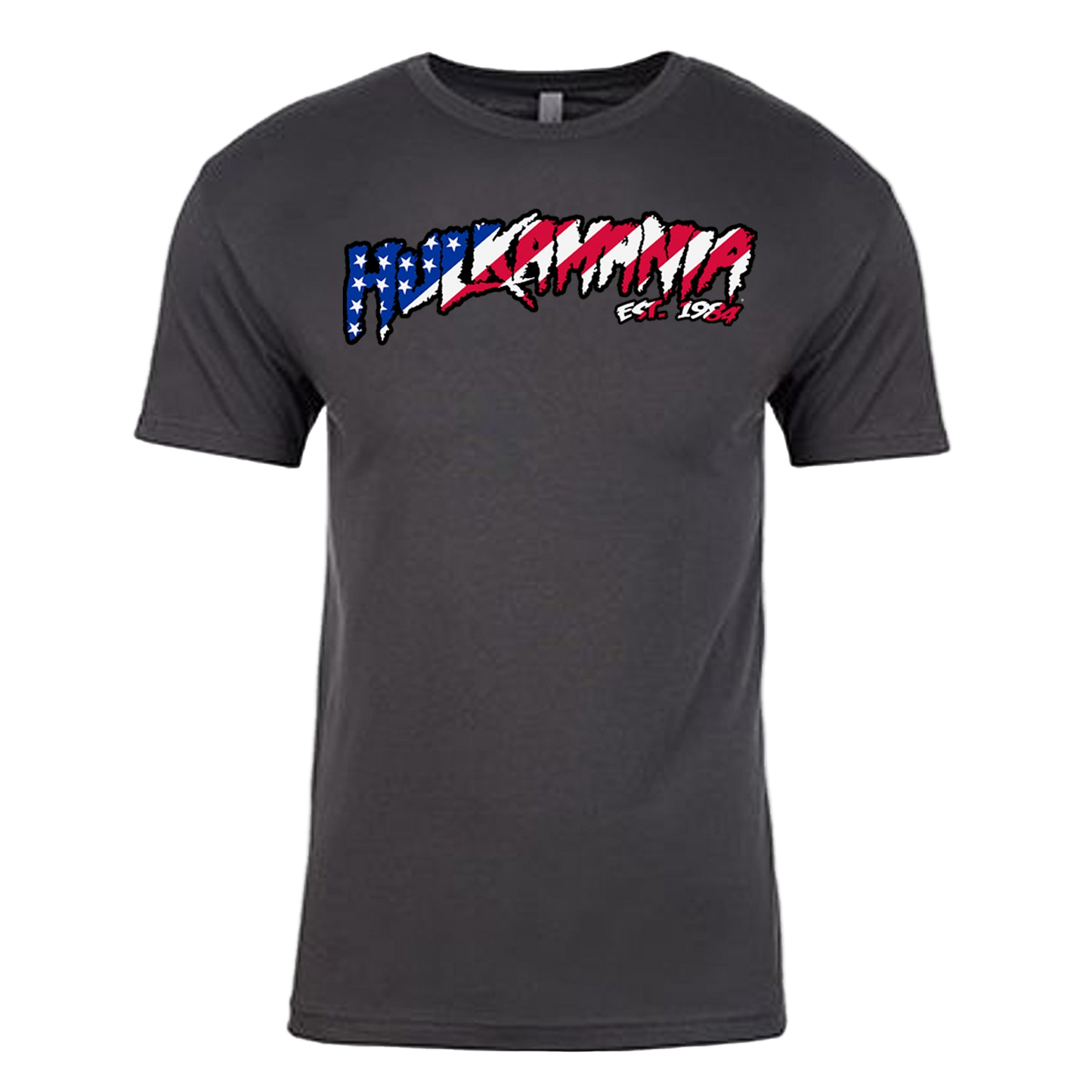 Hulk Hogan American Flag Hulkamania Mens T Shirt Grey