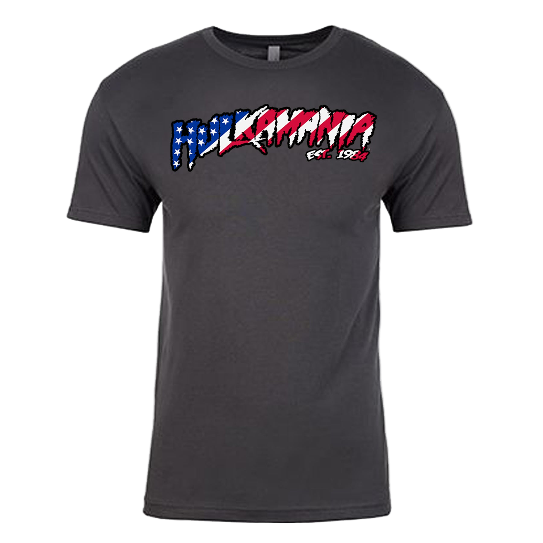 Hulk Hogan American Flag Hulkamania Mens T Shirt Grey