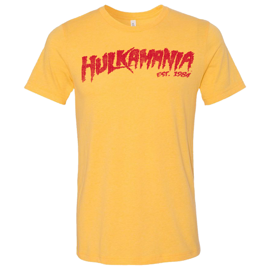 Hulk Hogan Hulkamania Adult Mens T Shirt Vintage Yellow