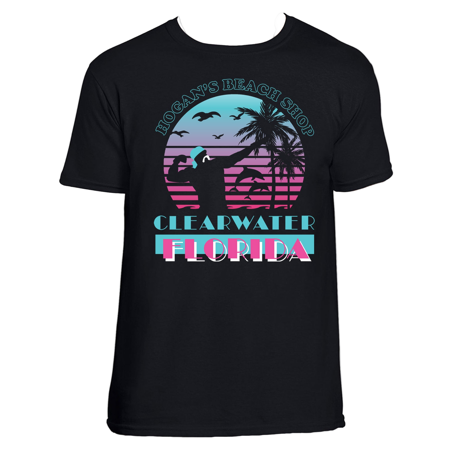 Hulk Hogan Hogan's Beach Shop Miami Vice Mens T Shirt Black