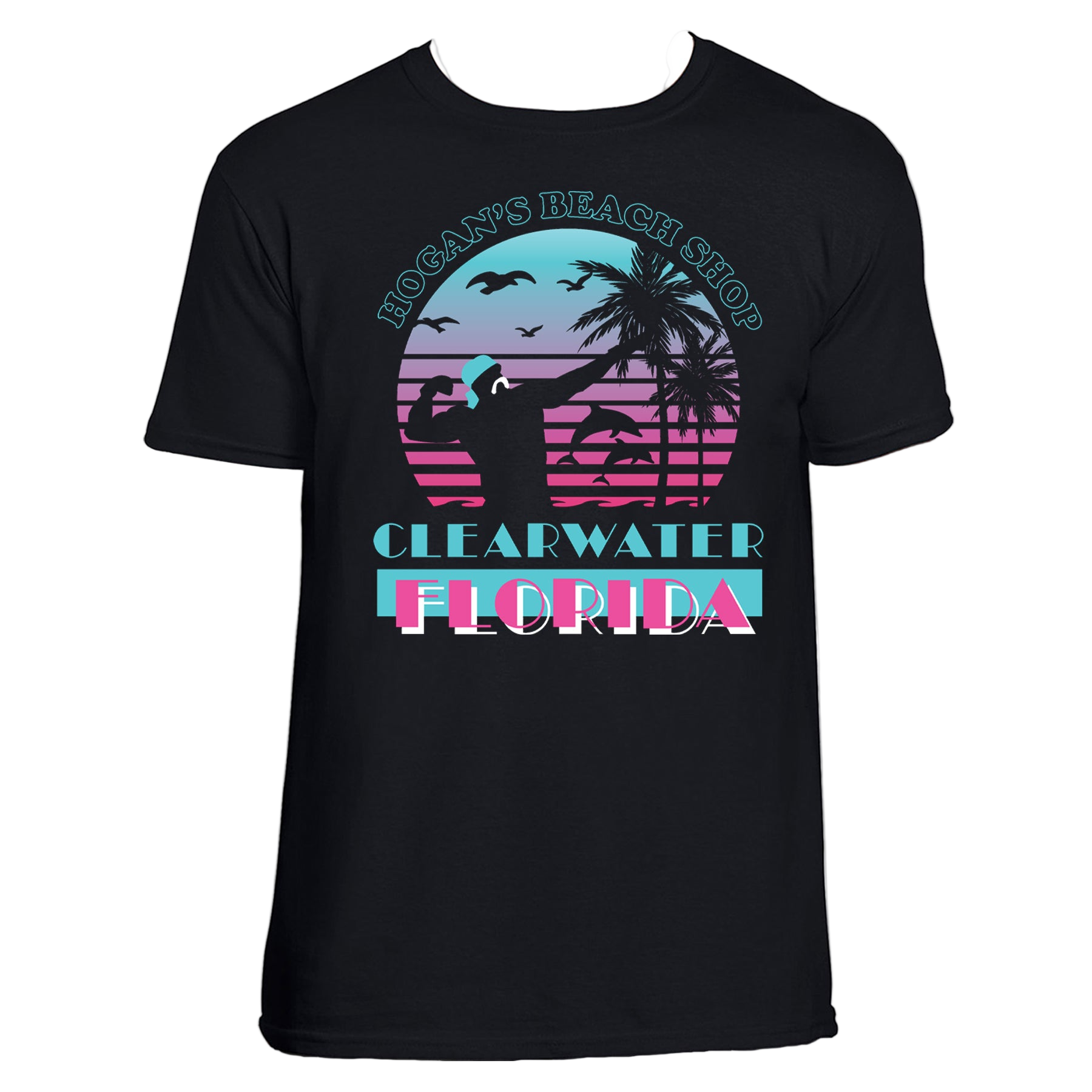 Hulk Hogan Hogan's Beach Shop Miami Vice Mens T Shirt Black
