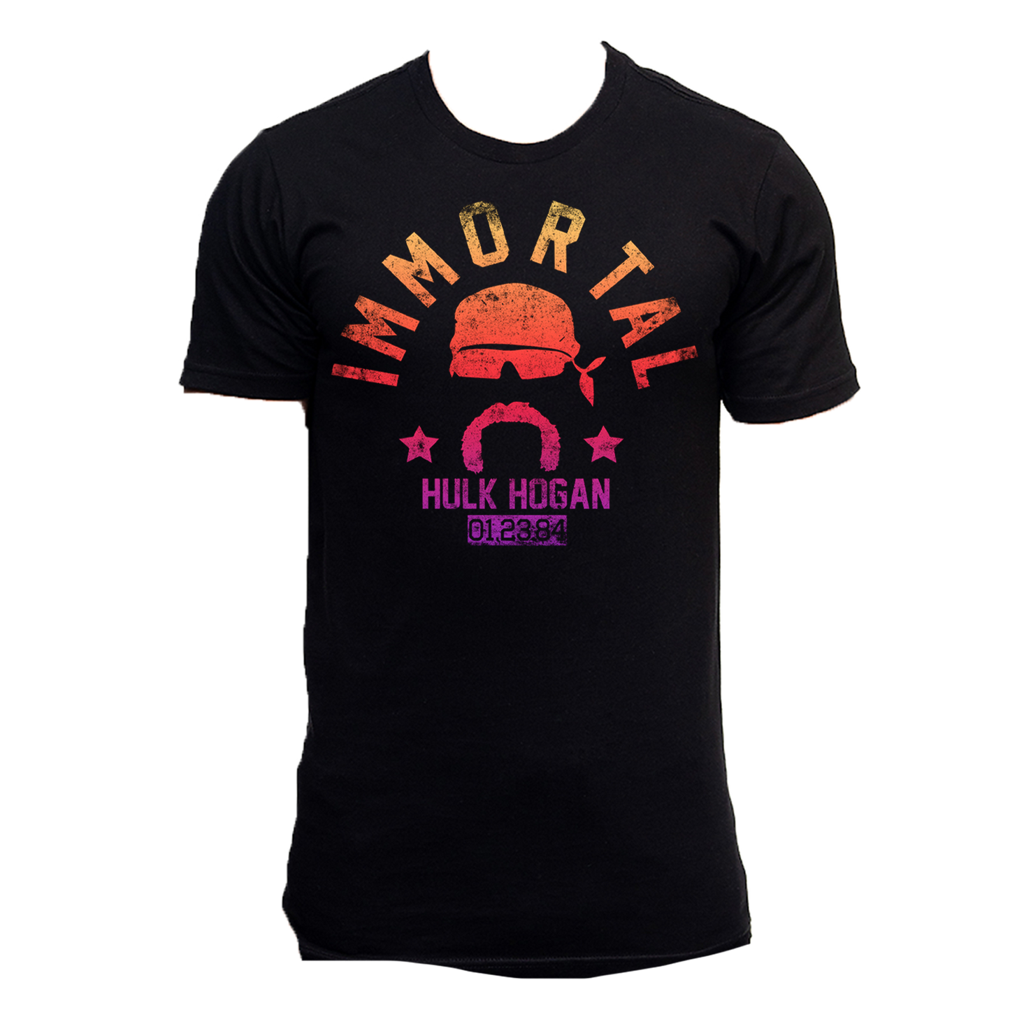 Hulk Hogan Colorful Immortal Gradient 01-23-84 Mens T Shirt Black
