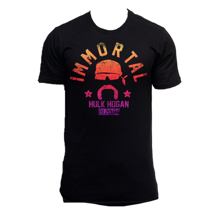 Hulk Hogan Colorful Immortal Gradient 01-23-84 Mens T Shirt Black
