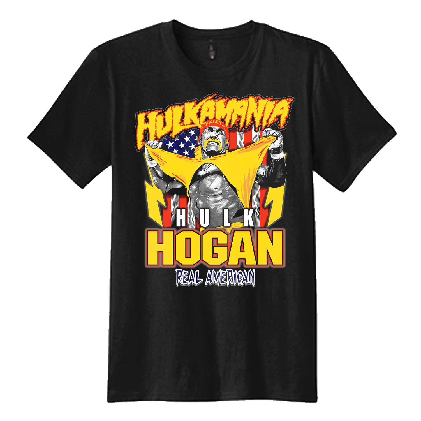 Hulk Hogan Hulkamania Real American Shirt Rip Mens T Shirt Black
