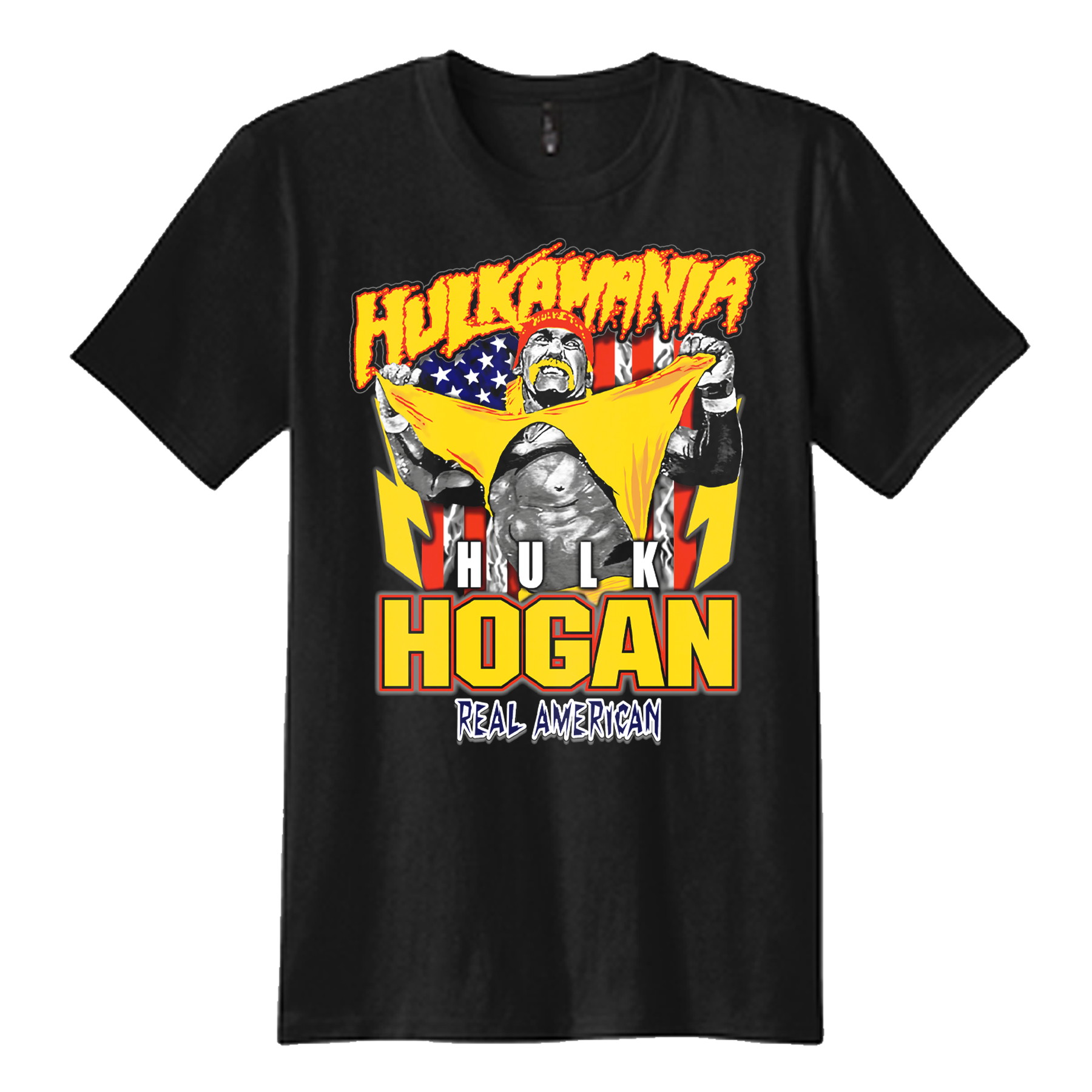 Hulk Hogan Hulkamania Real American Shirt Rip Mens T Shirt Black