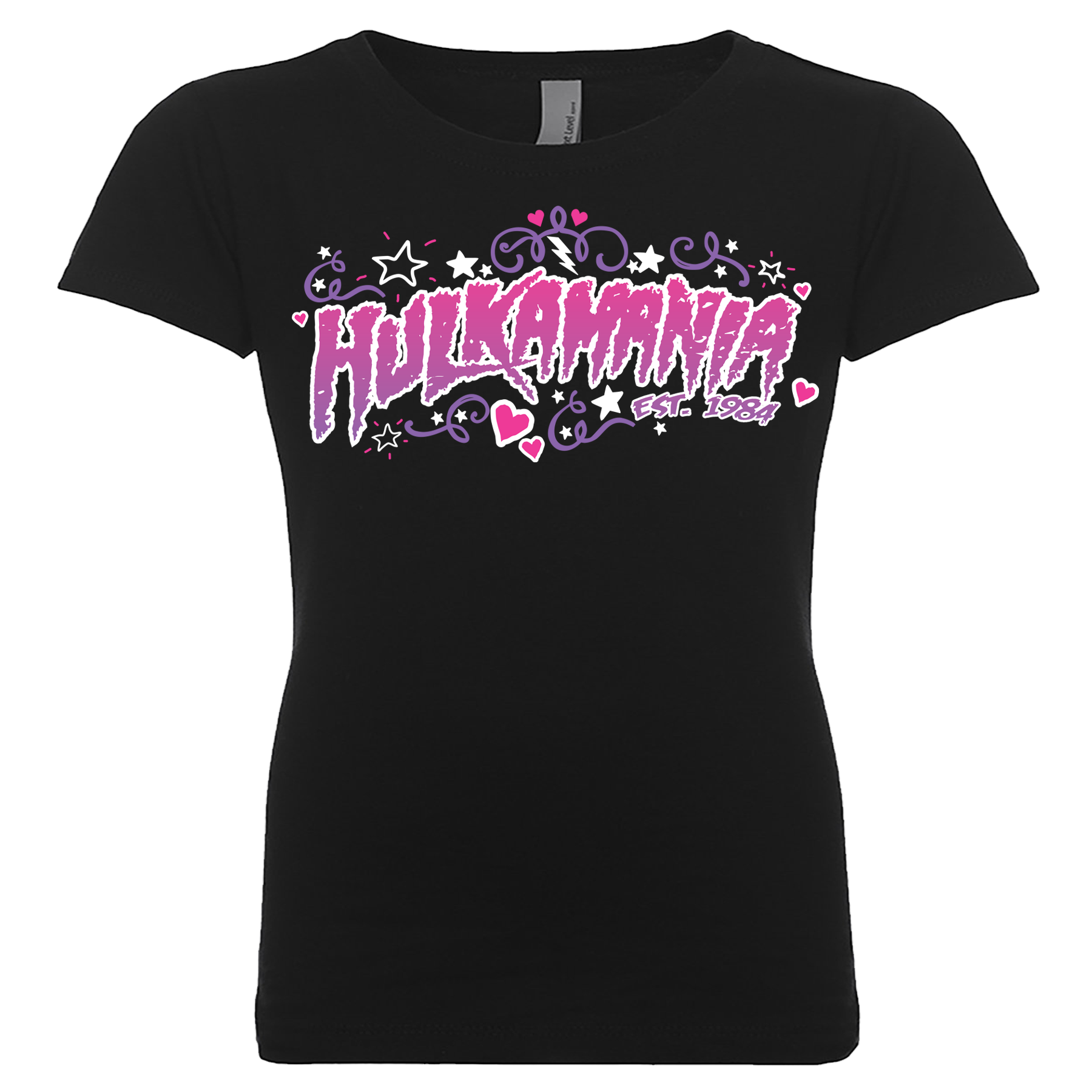 Hulk Hogan Hulkamania Glitter Hulkamania Girls Toddler Youth Kids T Shirt Black