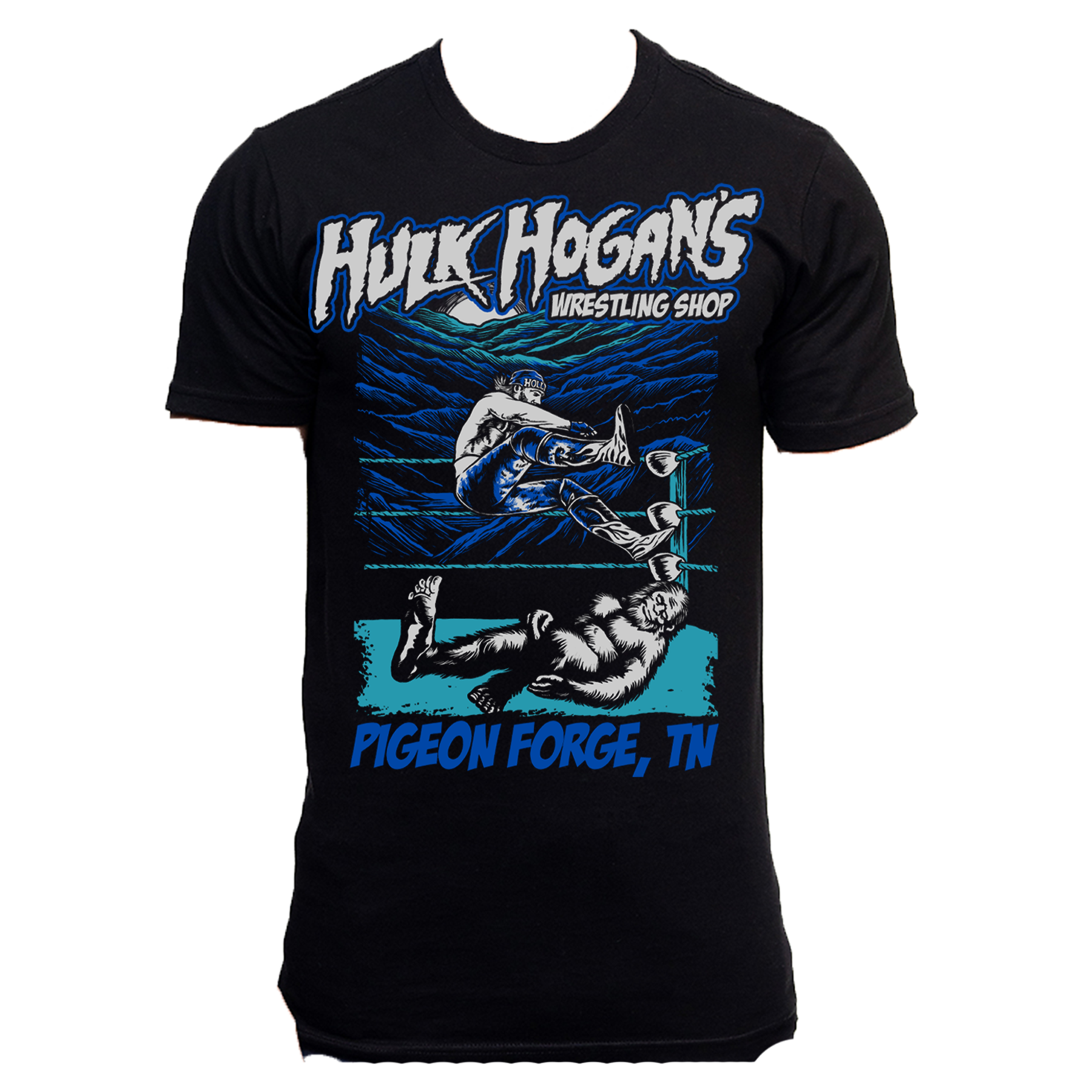 Hulk Hogan Atomic Leg Drop Bigfoot Mens T Shirt Black