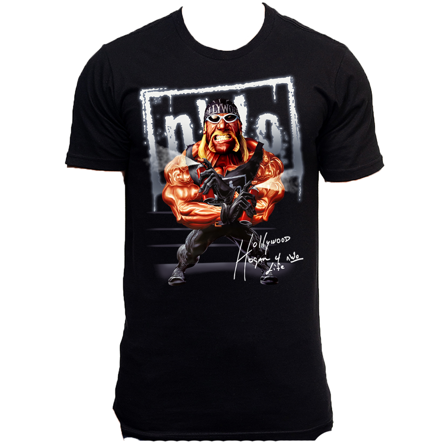 Hollywood Hulk Hogan nWo Graffiti Adult T Shirt Black