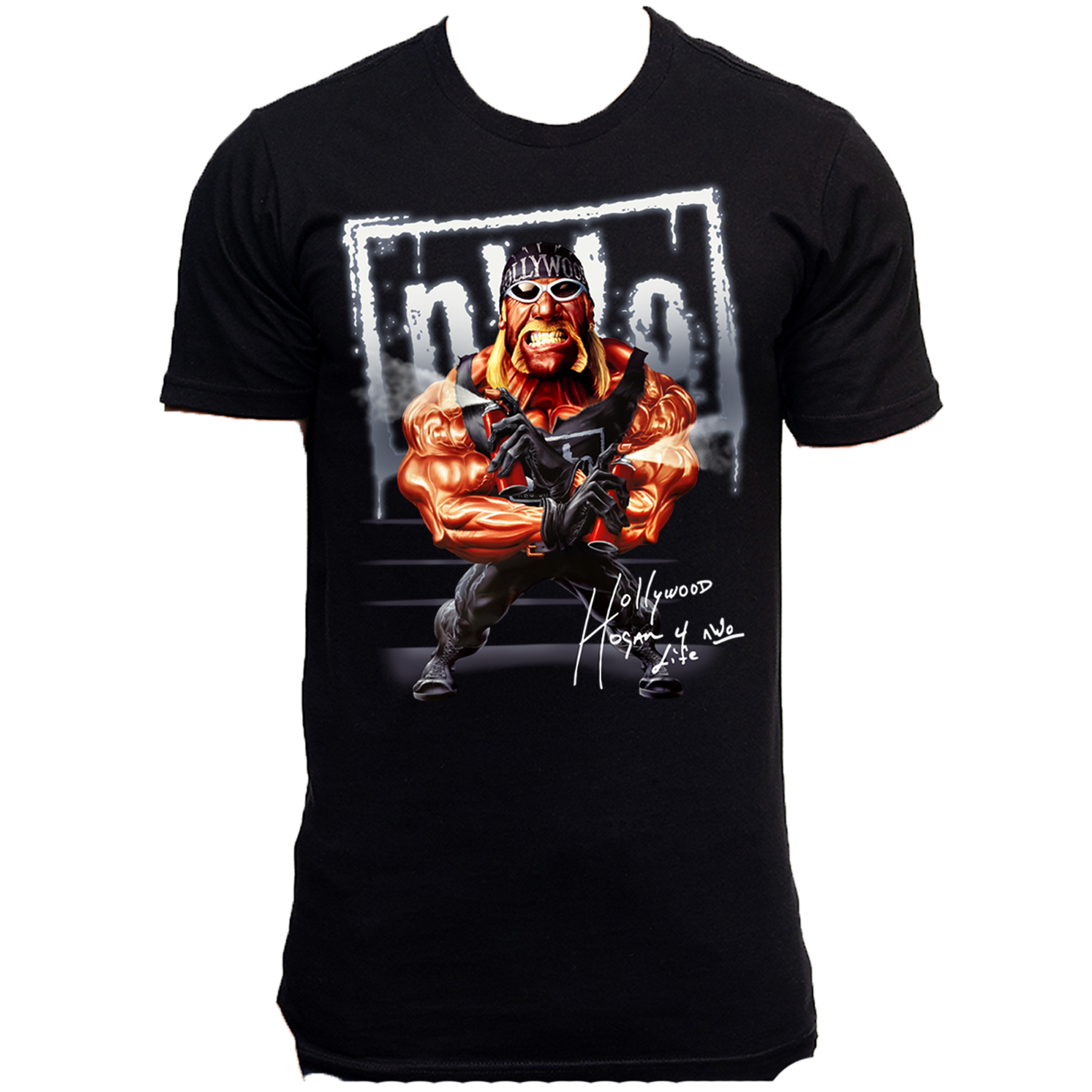 Hollywood Hulk Hogan nWo Graffiti Adult T Shirt Black