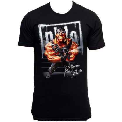 Hollywood Hulk Hogan nWo Graffiti Adult T Shirt Black