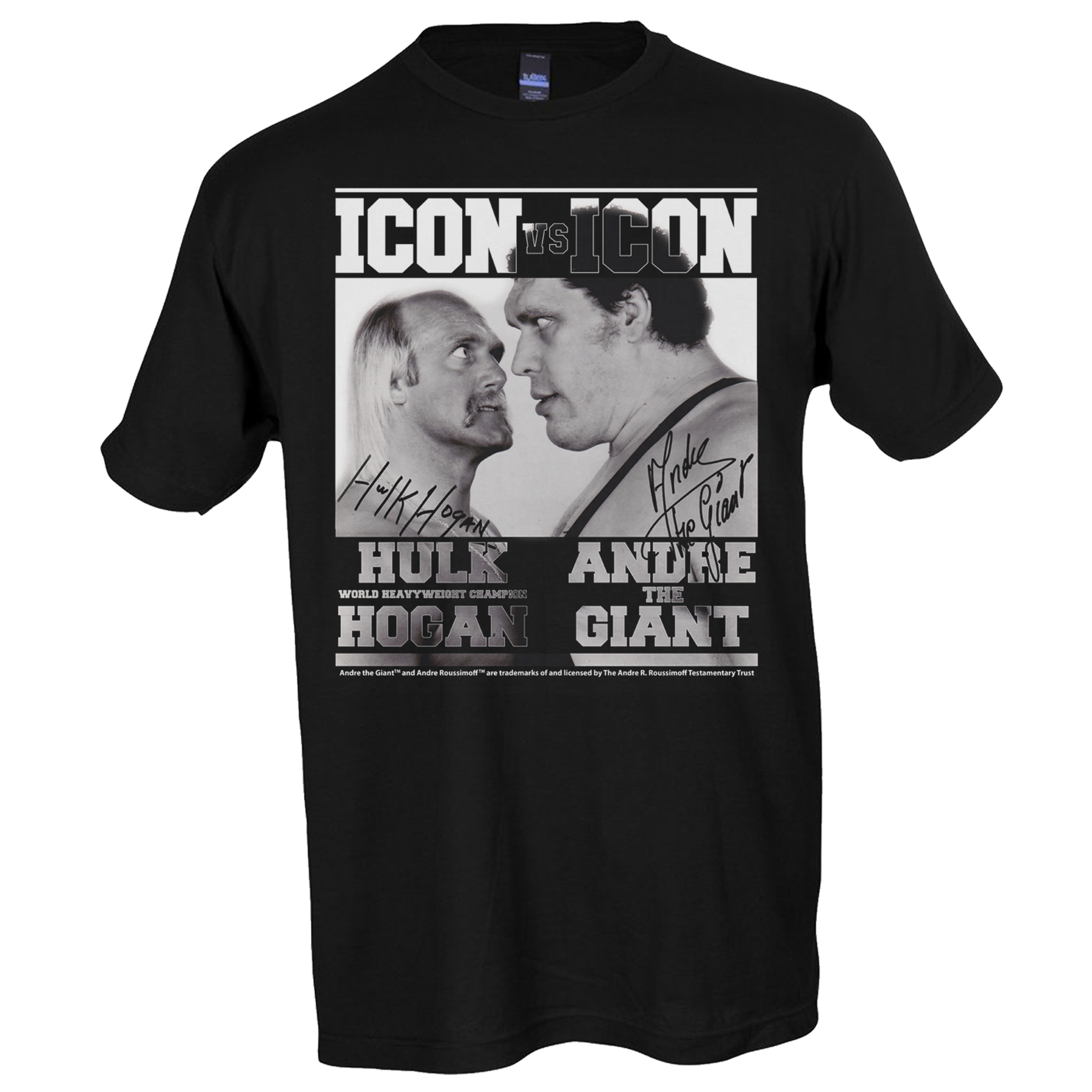 Hulk Hogan Andre The Giant Icon vs Icon Mens T Shirt Black