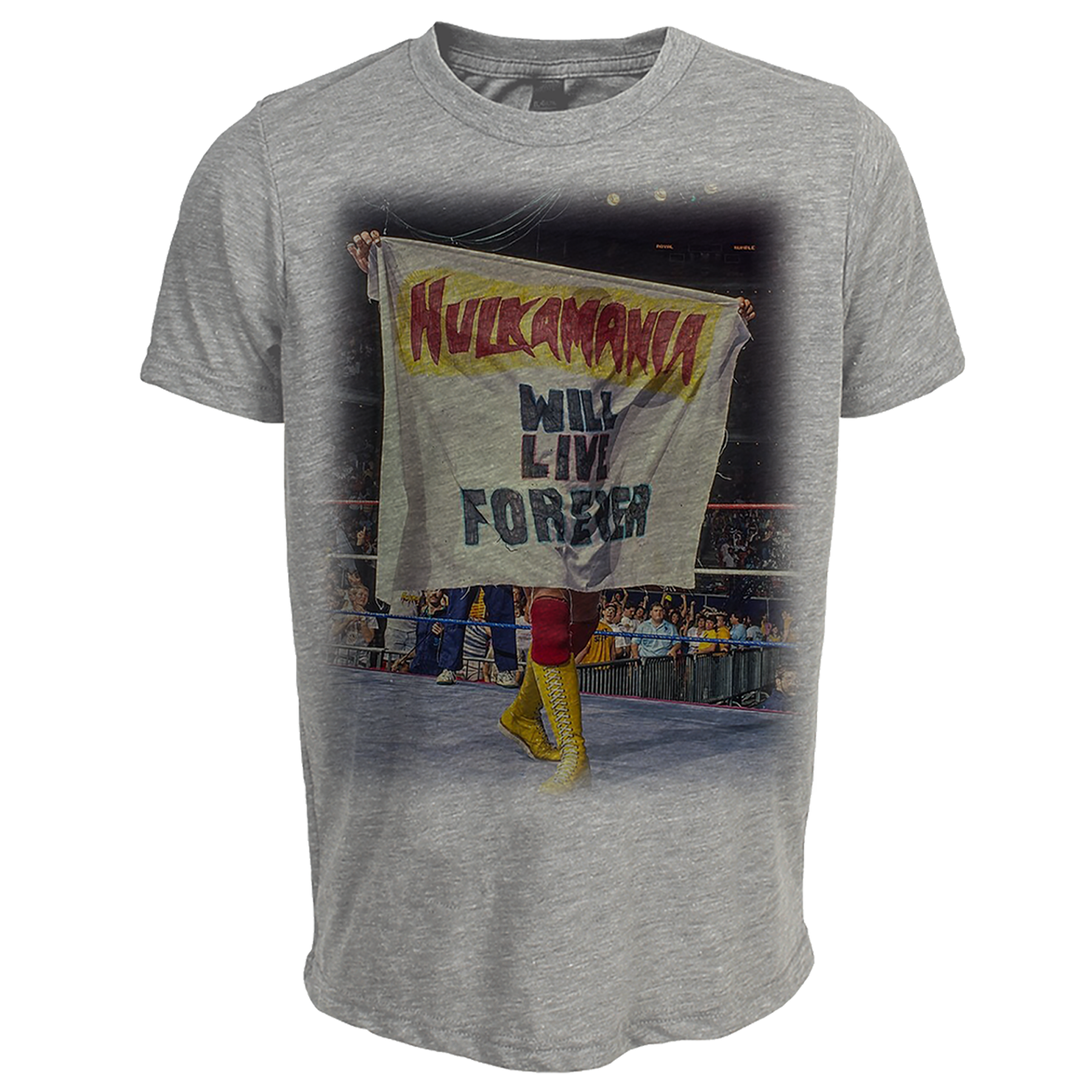 Hulk Hogan Hulkamania Will Live Forever Youth Kids T Shirt Grey