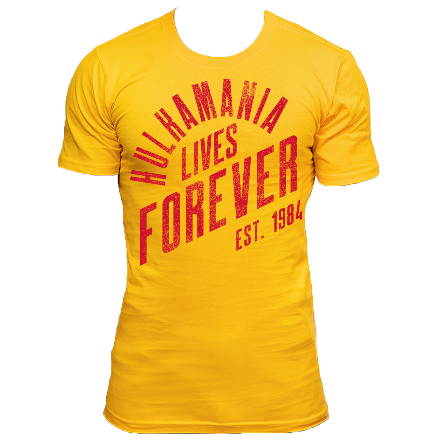 Hulk Hogan Hulkamania Lives Forever Est. 1984 Mens T Shirt Yellow
