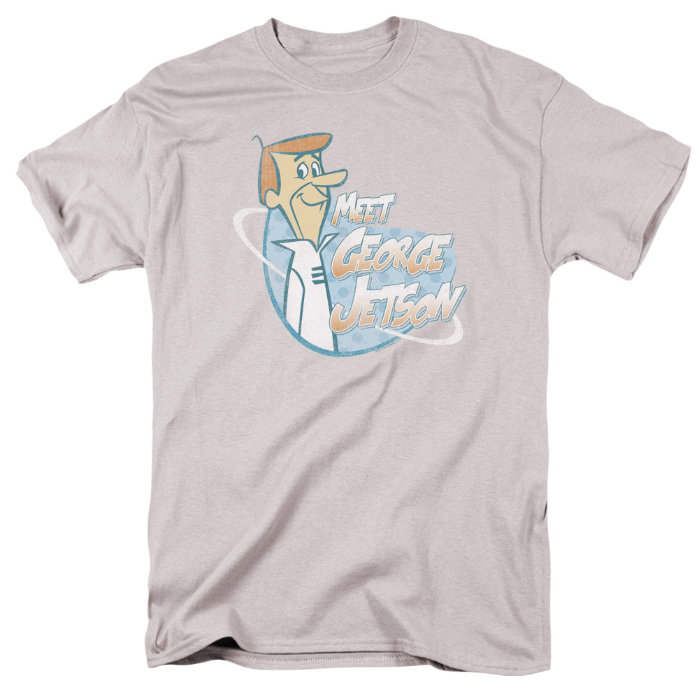 Jetsons Meet George Jetson Mens T Shirt Silver
