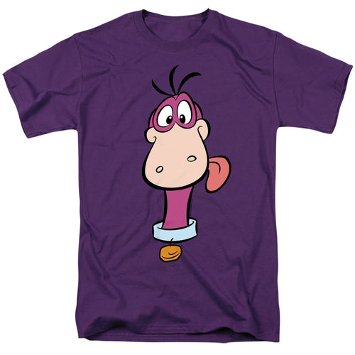 Flintstones Dino Headshot Mens T Shirt Purple