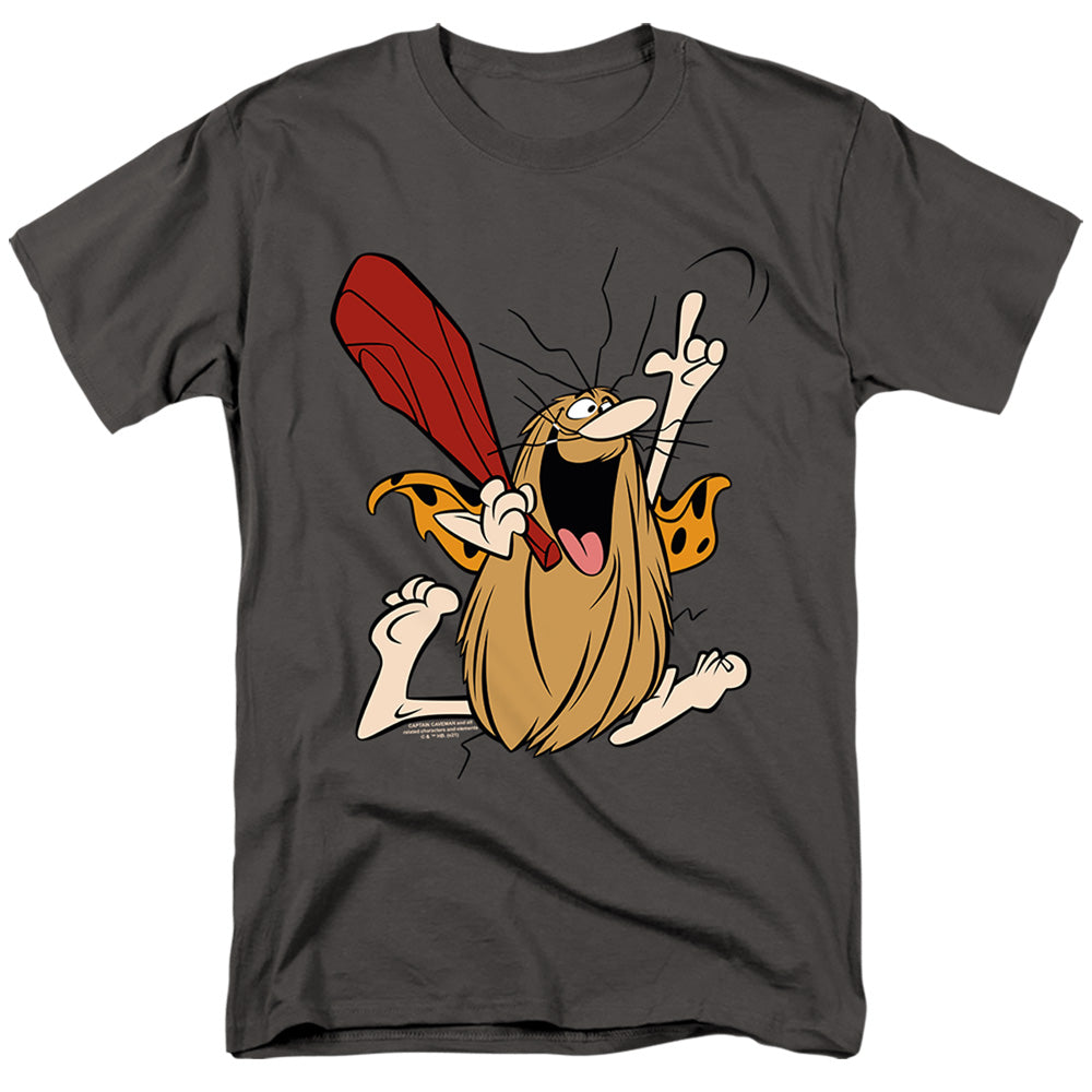 Captain Caveman Captain Caverman Mens T Shirt Charcoal