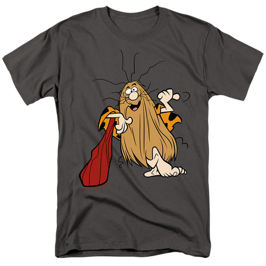 Captain Caveman Just Chilling Mens T Shirt Charcoal