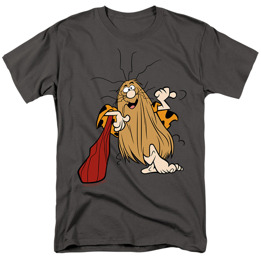 Captain Caveman Just Chilling Mens T Shirt Charcoal