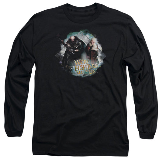 The Hobbit Were Fighers Mens Long Sleeve Shirt Black Officially Licensed