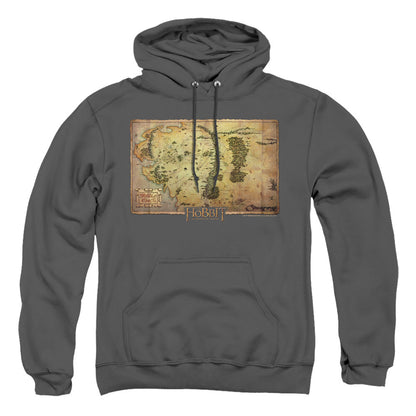 The Hobbit Middle Earth Map Mens Hoodie Charcoal