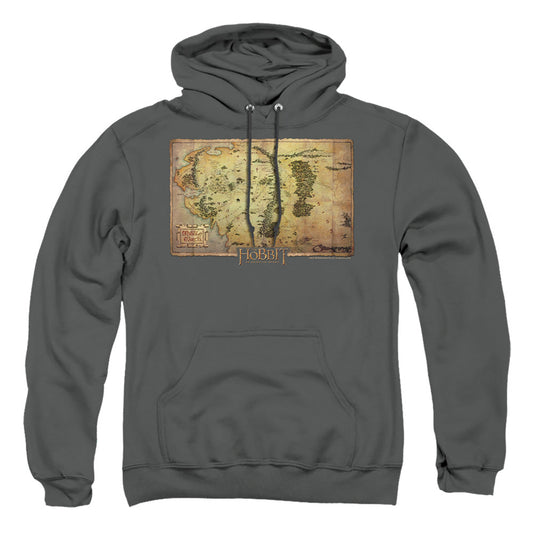 The Hobbit Middle Earth Map Mens Hoodie Charcoal
