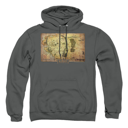The Hobbit Middle Earth Map Mens Hoodie Charcoal