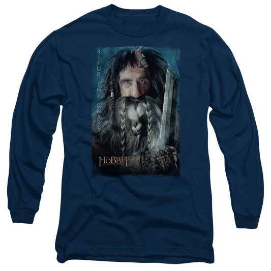 The Hobbit Bifur Mens Long Sleeve Shirt Navy Officially Licensed