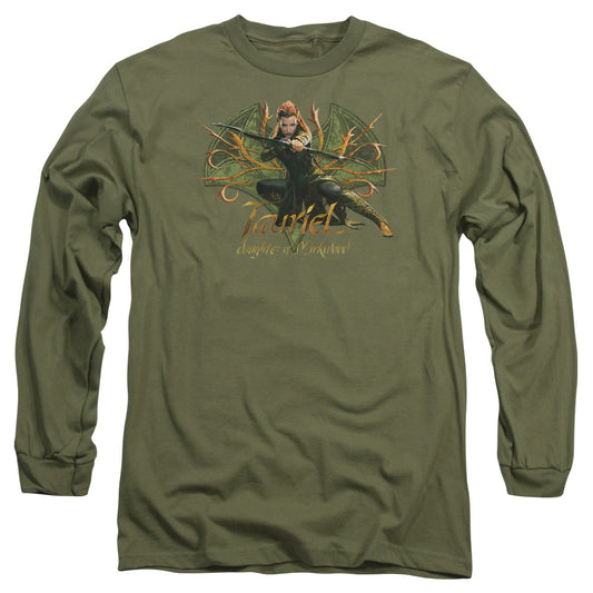 Hobbit Tauriel Mens Long Sleeve Shirt Military Green Officially Licensed