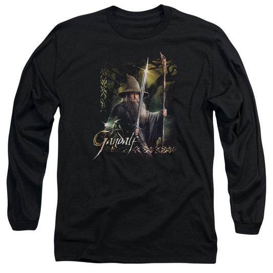 Hobbit Sword And Staff Mens Long Sleeve Shirt Black Officially Licensed
