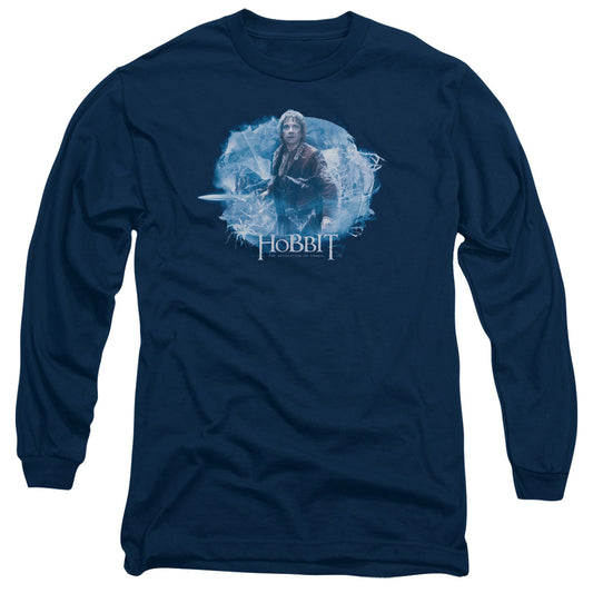 Hobbit Tangled Web Mens Long Sleeve Shirt Navy Officially Licensed