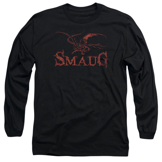 Hobbit Dragon Mens Long Sleeve Shirt Black Officially Licensed
