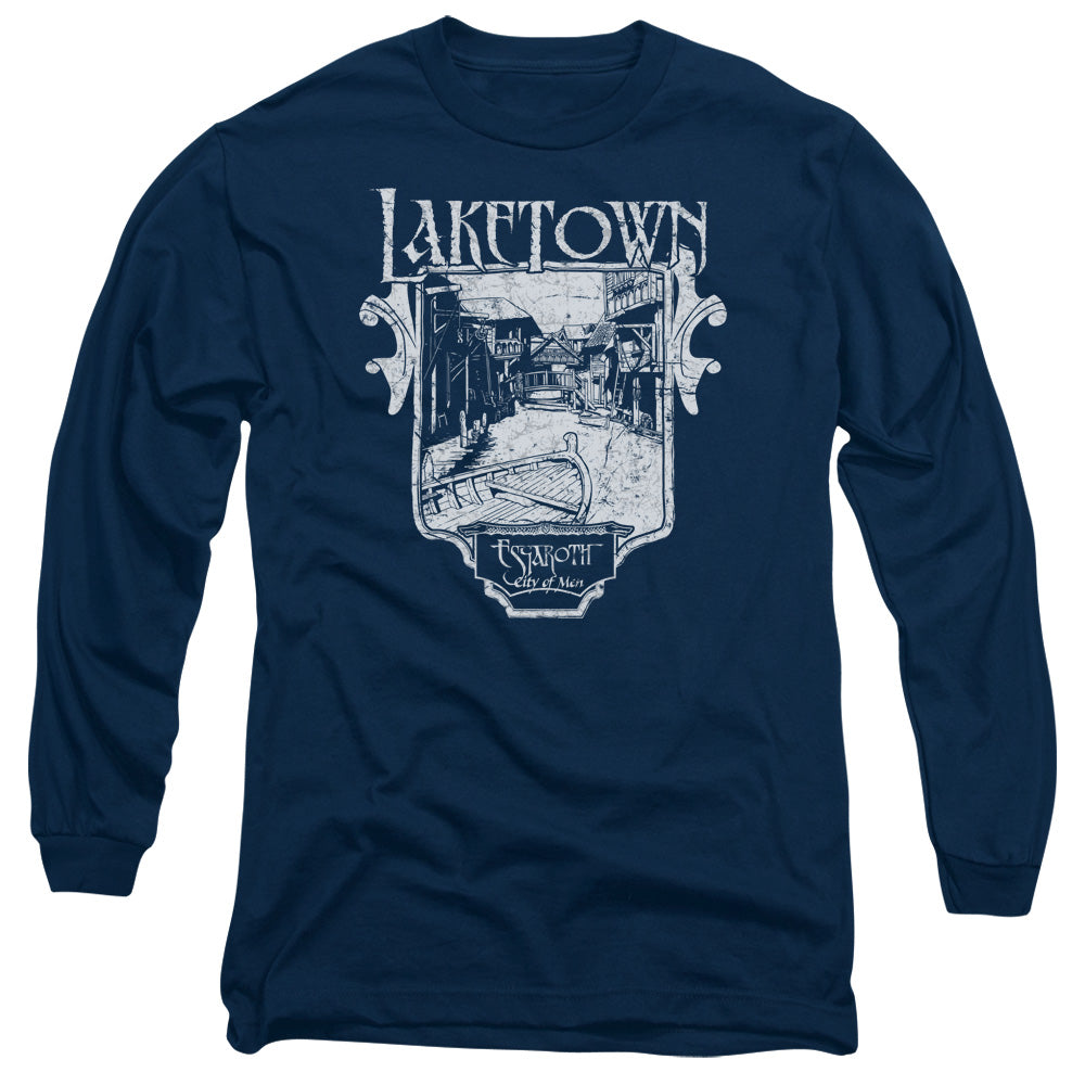 Hobbit Laketown Simple Mens Long Sleeve Shirt Navy Officially Licensed