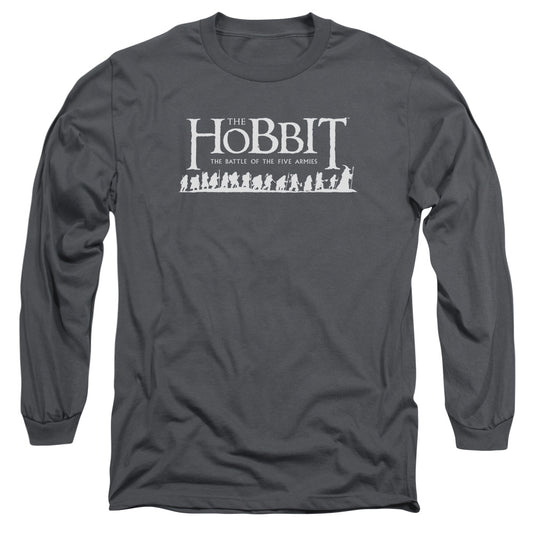 Hobbit Walking Logo Mens Long Sleeve Shirt Charcoal Officially Licensed