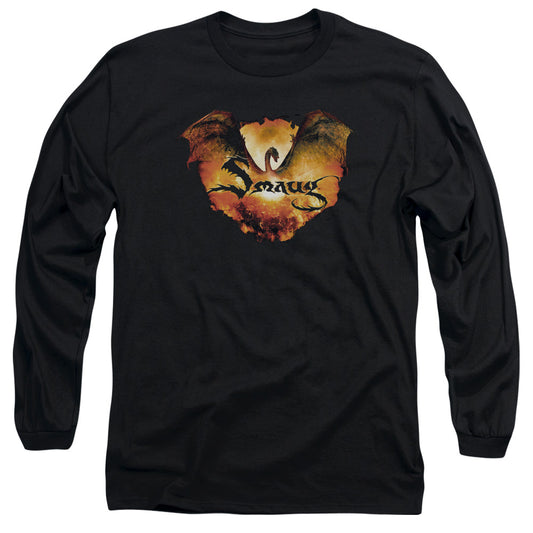 Hobbit Reign In Flame Mens Long Sleeve Shirt Black Officially Licensed