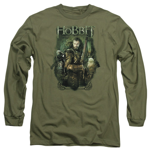 Hobbit Thorin And Company Mens Long Sleeve Shirt Military Green Officially Licensed