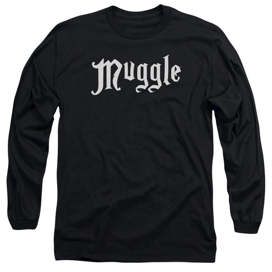 Harry Potter Muggle Mens Long Sleeve Shirt Black Officially Licensed
