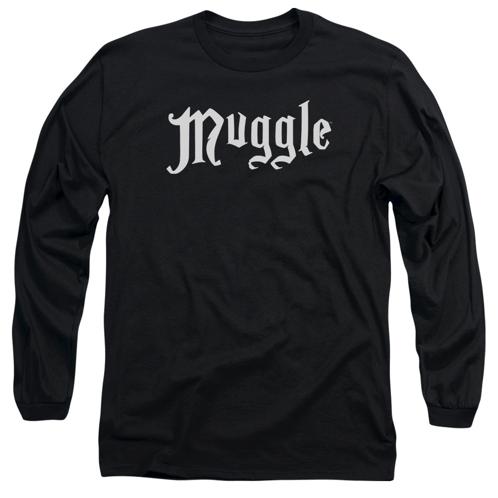 Harry Potter Muggle Mens Long Sleeve Shirt Black Officially Licensed
