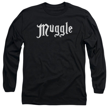 Harry Potter Muggle Mens Long Sleeve Shirt Black Officially Licensed