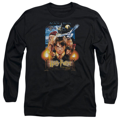 Harry Potter Movie Poster Mens Long Sleeve Shirt Black Officially Licensed