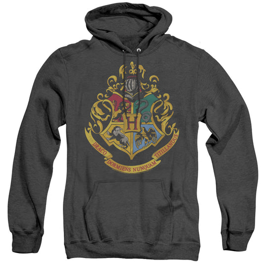 Harry Potter Hogwarts School Crest Heather Mens Hoodie Black