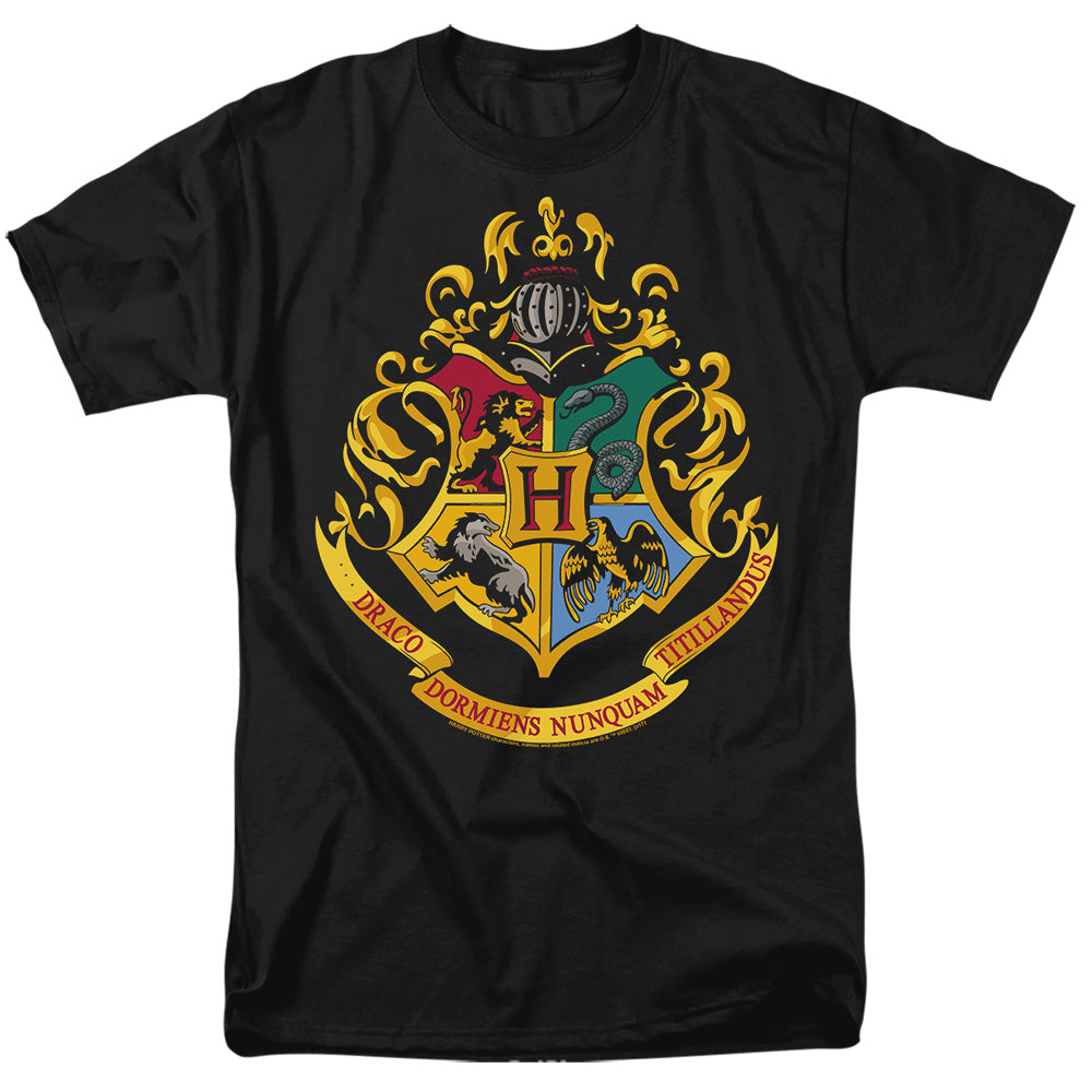 Harry Potter Hogwarts School Crest Mens T Shirt Black