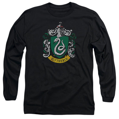 Harry Potter Slytherin Crest Mens Long Sleeve Shirt Black