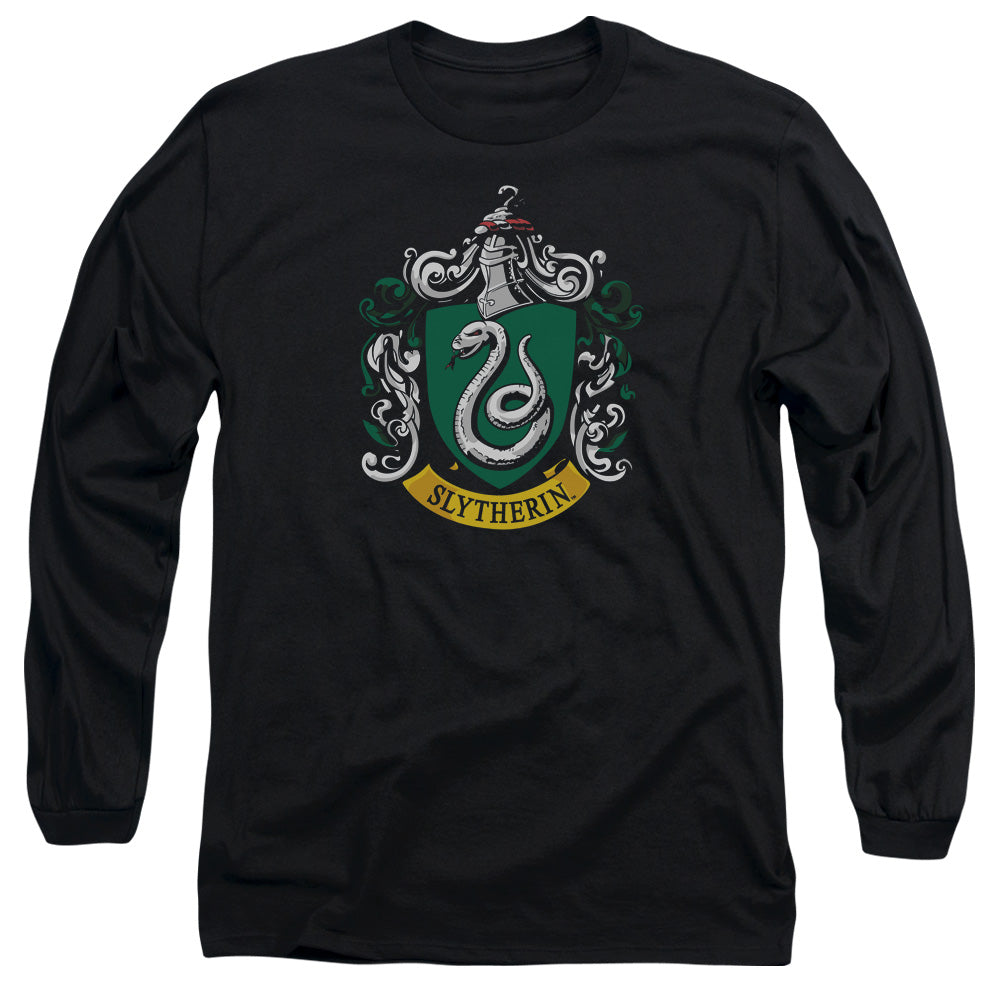 Harry Potter Slytherin Crest Mens Long Sleeve Shirt Black Officially Licensed