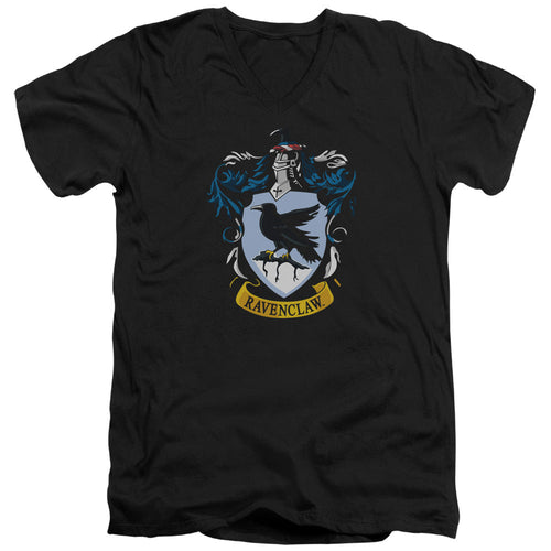 Harry Potter Ravenclaw Crest Mens Slim Fit V-Neck T Shirt Black