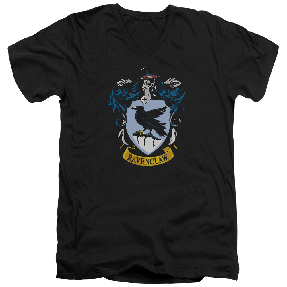 Harry Potter Ravenclaw Crest Mens Slim Fit V-Neck T Shirt Black