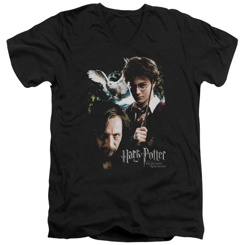 Harry Potter Harry and Sirius Mens Slim Fit V-Neck T Shirt Black