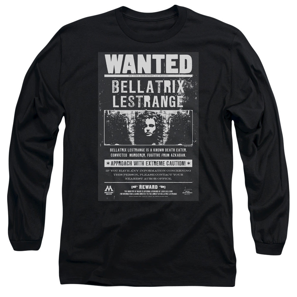 Harry Potter Wanted Bellatrix Mens Long Sleeve Shirt Black Officially Licensed