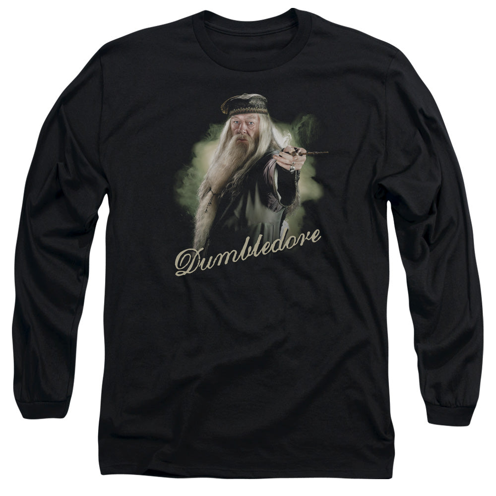Harry Potter Dumbledore Wand Mens Long Sleeve Shirt Black