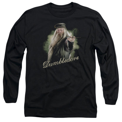 Harry Potter Dumbledore Wand Mens Long Sleeve Shirt Black